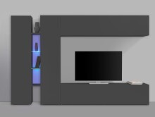 Wohnwand >Benevent< (5-teilig) in Anthrazit matt - 280x180x30 (BxHxT)