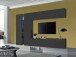 Wohnwand >Benevent< (5-teilig) in Anthrazit matt - 280x180x30 (BxHxT)