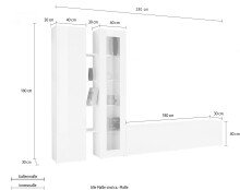 Wohnwand >Benevent< (4-teilig) in Anthrazit matt - 280x180x30 (BxHxT)