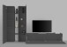 Wohnwand >Benevent< (4-teilig) in Anthrazit matt - 280x180x30 (BxHxT)