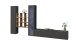 Wohnwand >Benevent< (4-teilig) in Anthrazit matt - 350x180x30 (BxHxT)