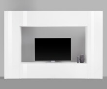 Wohnwand >Benevent< (4-teilig) in Weiß Hochglanz - 260x180x30 (BxHxT)