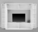 Wohnwand >Benevent< (4-teilig) in Weiß Hochglanz - 260x180x30 (BxHxT)