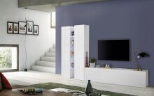 Wohnwand >Benevent< (4-teilig) in Weiß Hochglanz - 280x180x30 (BxHxT)
