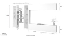 Wohnwand >Benevent< (5-teilig) in Weiß Hochglanz - 320x180x30 (BxHxT)
