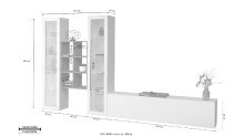 Wohnwand >Benevent< (4-teilig) in Weiß Hochglanz - 320x180x30 (BxHxT)