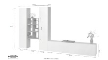 Wohnwand >Benevent< (4-teilig) in Weiß Hochglanz - 320x180x30 (BxHxT)