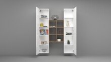Wohnwand >Benevent< (3-teilig) in Weiß Hochglanz - 140x180x30 (BxHxT)