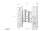 Wohnwand >Benevent< (3-teilig) in Weiß Hochglanz - 170x180x30 (BxHxT)