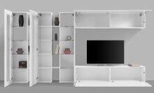 Wohnwand >Benevent< (7-teilig) in Weiß Hochglanz - 340x180x30 (BxHxT)
