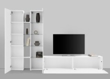 Wohnwand >Benevent< (4-teilig) in Weiß Hochglanz - 280x180x30 (BxHxT)