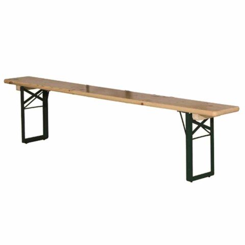 Bank >Festzeltgarnitur< in Kiefer, Massivholz, Stahl - 220x50cm (BxH)
