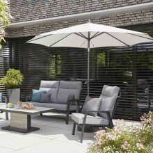 Sonnenschirm >AVIO< in ecru, Aluminium - 300x238x300cm (BxHxT)