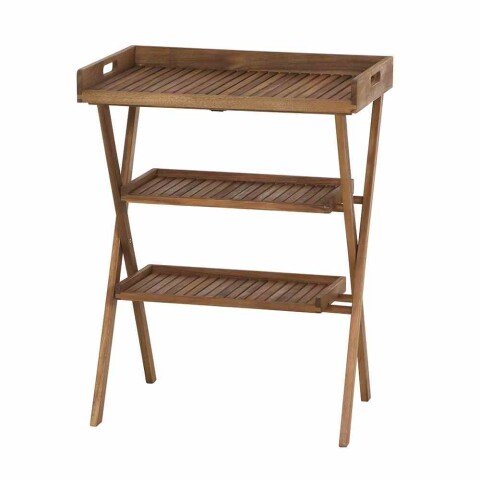 Tablett >CARUNA< in Akazienholz natur, Massivholz - 70x91x45cm (BxHxT)
