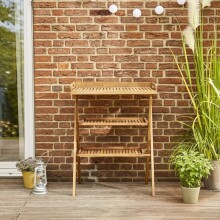 Tablett >CARUNA< in Akazienholz natur, Massivholz - 70x91x45cm (BxHxT)