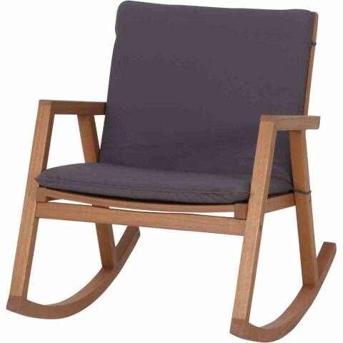 Schaukelsessel >ALVA< in grau, Eukalyptusholz - 92x86x68cm (BxHxT)