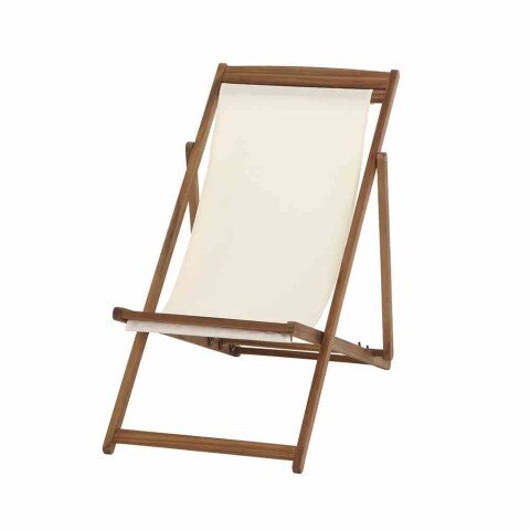 Gartenliege >AVIRO< in ecru, Akazienholz - 57x98x98,5cm (BxHxT)