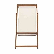 Gartenliege >AVIRO< in ecru, Akazienholz - 57x98x98,5cm (BxHxT)