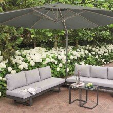 Ampelschirm >SUNSET N+< in olive, Aluminium - 252x350cm (HxD)