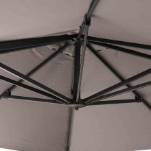 Ampelschirm >SUNSET N+< in taupe, Aluminium - 350x252x260cm (BxHxT)