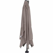 Ampelschirm >SUNSET N+< in taupe, Aluminium - 350x252x260cm (BxHxT)