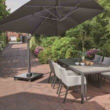 Ampelschirm >SUNSET N+< in taupe, Aluminium - 350x252x260cm (BxHxT)