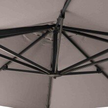 Ampelschirm >SUNSET N+< in taupe, Aluminium - 350x252x260cm (BxHxT)