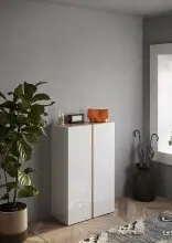 Schuhschrank >Farina< 2 Türen, Weiss Hochglanz...