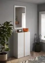 Schuhschrank >Farina< 2 Türen, Weiss Hochglanz...