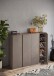 Schuhschrank >Farina< 4 Türen, Bronzo / Mercure Holzdekor - 140x111x35cm B/H/T