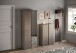 Schuhschrank >Farina<  Spiegel, Bronzo / Mercure Holzdekor mit Struktur - 70x185x35cm B/H/T