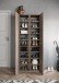 Schuhschrank >Farina<  Spiegel, Bronzo / Mercure Holzdekor mit Struktur - 70x185x35cm B/H/T