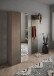 Schuhschrank >Farina<  Spiegel, Bronzo / Mercure Holzdekor mit Struktur - 70x185x35cm B/H/T