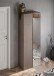 Schuhschrank >Farina<  Spiegel, Bronzo / Mercure Holzdekor mit Struktur - 70x185x35cm B/H/T