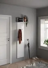 Garderobenpaneel >Farina< in Weiss Hochglanz Lack -...