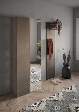 Garderobenpaneel >Farina< 2 Haken, Ablage, Kleiderstange, Farbe Bronzo - 40x184x28cm (BxHxT)