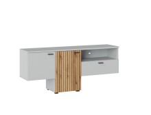 Lowboard >ALVERNO< in Asche / Coast Evoke Eiche Lamelle-Dekor - 160x69x40 (BxHxT)