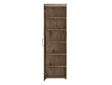 Garderobenschrank >GRANO< 4 Böden, 1 Stange, Viking Eiche Dekor / Kosmos Grau - 58x195x38 (BxHxT