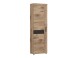 Garderobenschrank >GRANO< 4 Böden, 1 Stange, Viking Eiche Dekor / Kosmos Grau - 58x195x38 (BxHxT