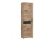 Garderobenschrank >GRANO< 4 Böden, 1 Stange, Viking Eiche Dekor / Kosmos Grau - 58x195x38 (BxHxT