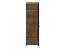 Garderobenschrank >GRANO< 4 Böden, 1 Stange, Viking Eiche Dekor / Kosmos Grau - 58x195x38 BxHxT