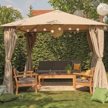 Gartenlounge-Set >TAVIRA< (4-teilig) in teaklook , Eukalyptusholz