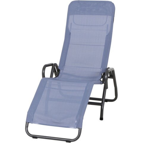 Relaxliege >BITO<  in anthrazit/taubenblau,  - 139x118x72cm (BxHxT)