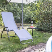 Relaxliege >BITO<  in anthrazit/taubenblau,  - 139x118x72cm (BxHxT)