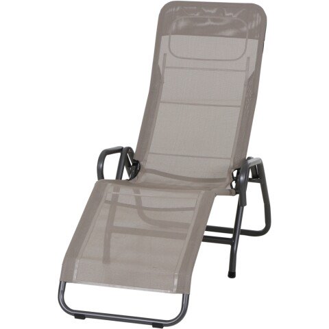 Relaxliege >BITO< in anthrazit/taupe,  - 139x118x72cm (BxHxT)