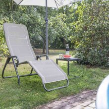 Relaxliege >BITO< in anthrazit/taupe,  - 139x118x72cm (BxHxT)