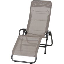 Relaxliege >BITO< in anthrazit/taupe,  - 139x118x72cm (BxHxT)