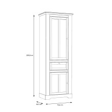 Vitrine >ILOPPA<  2 Türen, 1 Schub, Schnee/ Nelson Eiche Dekor - 75,6x209,8x44,3cm BxHxT