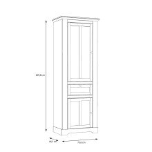Vitrine >ILOPPA<  2 Türen, 1 Schub, Schnee/ Nelson Eiche Dekor - 75,6x209,8x44,3cm BxHxT