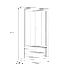 Vitrine >ILOPPA< 2 Türen, 2 Schübe, Schnee/Nelson Eiche Dekor 125,3x209,8x44,3cm BxHxT
